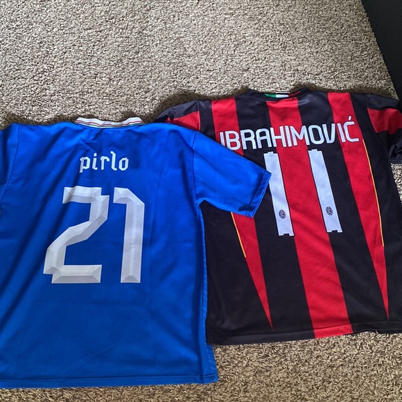 Pair of Italian football/soccer jerseys. Not authentic. Very good condition. - Picture 2 of 2